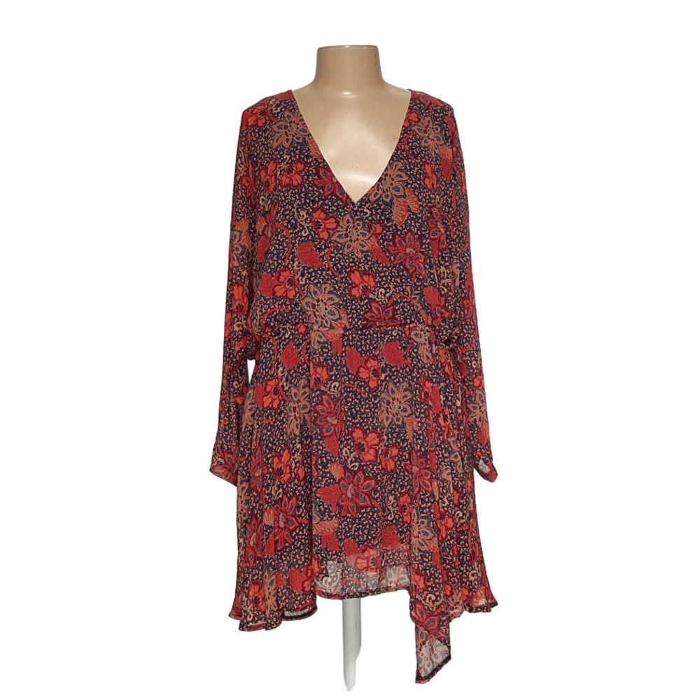 Free People Women's Multicolor Wrap Dress - L
